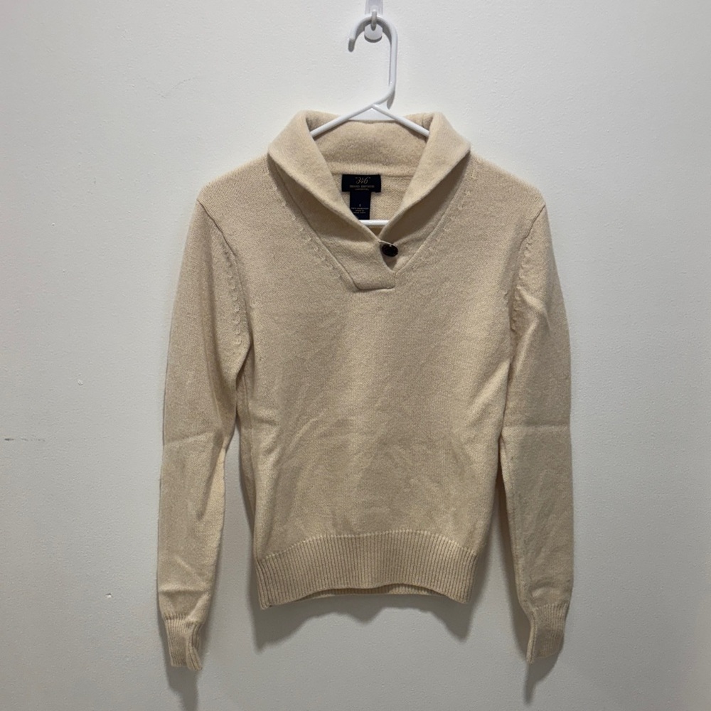 Brooks Brothers Cream Cowl Neck Sweater